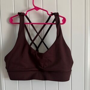 Crisscross Back Maroon Sports Bra
